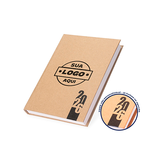 Mini agenda diária , capa dura em kraft , contém páginas para dados pessoais , orçamento pessoal , planejamento mensal , aniversário do mês. Formato 12,3x17,2 cm